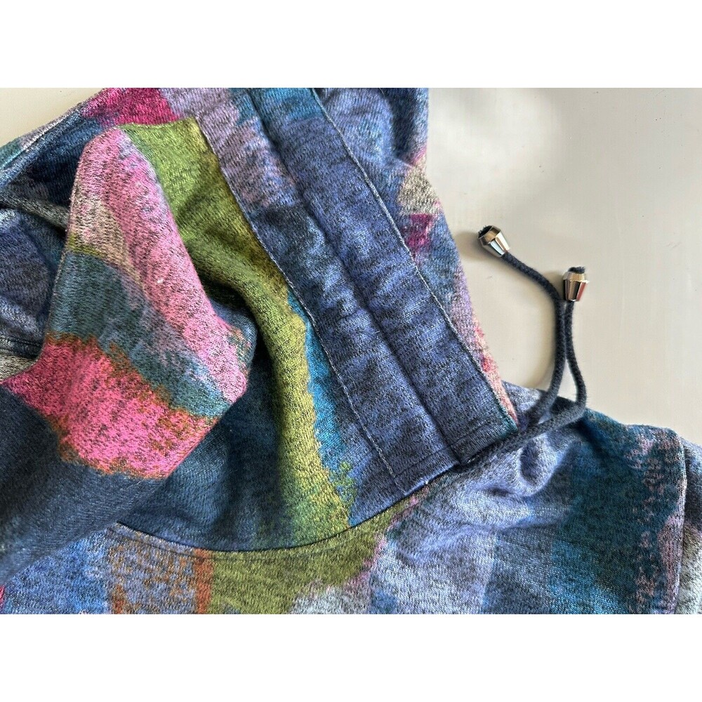 Ali Miles Cowl Funnel Neck Tunic Top Sweater Multicolor Abstract - Size XL - Picture 10 of 11